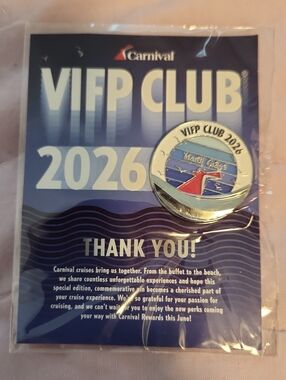 Carnival Vip Club Pin 2026 Mardi Gras